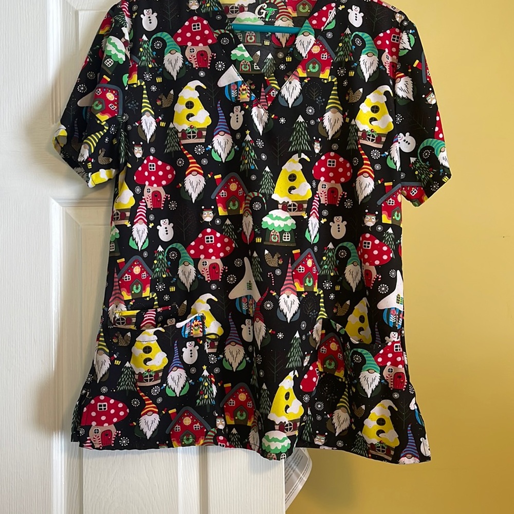 Winter Gnomes Scrub Top